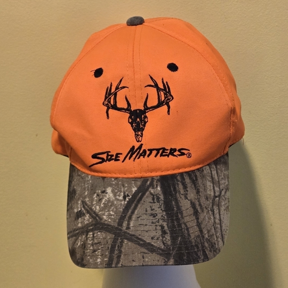 Outdoor Cap Co Size Matters Buck Skull Camouflage Q3 Neon Orange Camo Cap